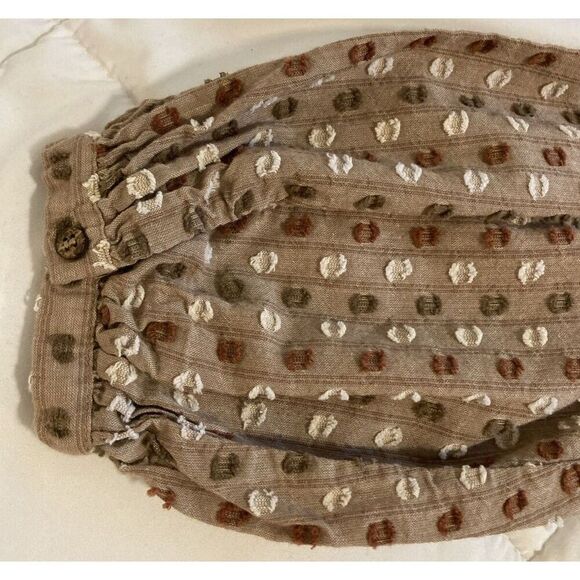 Loveriche Women Brown Polka Dot Blouse Long Sleeve with Ruffles Size Large - Picture 8 of 11